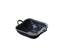CFWSHJ Snack Box Container Double Ear Fruit Plate Teapot Base for Snacks Handmade Elegant Tray for Serving Pastry (Black)