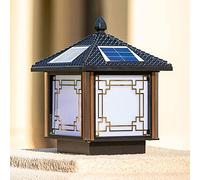 CFWSHJ Solar Pole Light Waterproof Column Lamp Outdoor Die-cast Pillar LED Heat Resistant Patio Super Bright Pier Lights Lighting