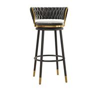 CFWSHJ Stools with Back and Footrest Counter Height ° Swivel Metal Bar Chairs, Vintage Velvet Barstools for Home/Kitchen Island/Breakfast Bar/Restaurant (Grey 75cm)