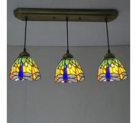 CFWSHJ Style Hanging Lights Orange Blue Dragonfly Lampshade Art Pendant Lamp Rustic Vintage Flush Mount Ceiling Light Dining Room Bedroom,D,E