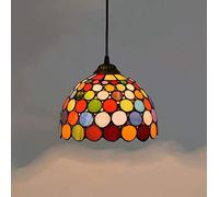 CFWSHJ Style Light Fixture Stained Glass Chandelier Hanging Lamps 8-Inch Dining Room Kitchen Island Bar Ceiling Pendant Lamp,E27,Hanging Light(I)