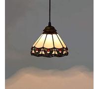 CFWSHJ Style Light Fixture Stained Glass Chandelier Hanging Lamps 8-Inch Dining Room Kitchen Island Bar Ceiling Pendant Lamp,E27,Hanging Light(D)