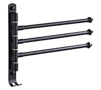 CFWSHJ Towel Rail Stainless Stainless Steel Rotating Towel Rack Bath Bar Rack Towel Holder 4 Swivel Bars Bathroom Wall Mount/Silver 3 (Color : Black 4)