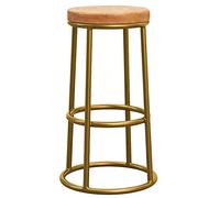 CFWSHJ Vintage Bar Height Barstool with Soild Wood Seat Kitchen Counter Dining Island Stools, Industrial 26/30 in Tall Stool (Light Brown 65cm/26in)