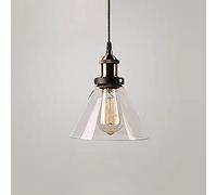 CFWSHJ WQHPLMD chrome base e27 chandelier light industrial ceiling conical glass shade retro hanging lamp pendant lighting for kitchen island