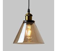 CFWSHJ WQHPLMD chrome base e27 chandelier light industrial ceiling conical glass shade retro hanging lamp pendant lighting for kitchen island