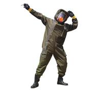 CFWWSAQ Beekeeping Suit Wasp Clothing Anti-bee Thickened Full Set of Breathable Catching Bees Anti Hornet Suit with Fan Beekeeper Equipment Tools(Groen,12V fan L)