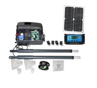 CFWWSAQ Sliding Gate Opener, Automatic Gate Opener Kit Heavy Duty Solar Dual Gate Operator For Dual Swing Gates Up To 16 Feet Or 440 Pounds GSM Optional(Kit4)