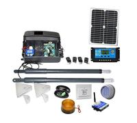 CFWWSAQ Sliding Gate Opener, DC 12V Solar Powered Gate Operator Heavy Duty Swing Gate Opener Motor Kit(Kit11 3G version)