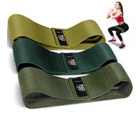 CFX Resistance Bands Set, Exercise Bands with Non-Slip Design for HIPS & Glutes, 3 Levels Workout Bands for Women and Men, Booty Bands for Home Fitness, Yoga, Pilates (Military Green Set)