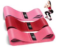 CFX Resistance Bands Set, Exercise Bands with Non-Slip Design for HIPS & Glutes, 3 Levels Workout Bands for Women and Men, Booty Bands for Home Fitness, Yoga, Pilates (Red Set)