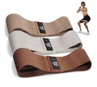 CFX Resistance Bands Set, Exercise Bands with Non-Slip Design for HIPS & Glutes, 3 Levels Workout Bands for Women and Men, Booty Bands for Home Fitness, Yoga, Pilates (Brown Set)
