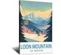 CFXNGA Loon Mountain New Hampshire Vintage Travel Poster 12x18inch(30x45cm) Canvas Art Poster And Wall Art Picture Print Modern Family Bedroom Decor