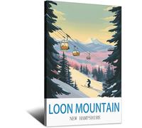 CFXNGA Loon Mountain New Hampshire Vintage Travel Posters 16x24inch(40x60cm) Canvas Art Poster And Wall Art Picture Print Modern Family Bedroom Decor