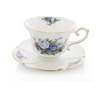 CFY652 Coffee Mugs Afternoon Tea Black Cup Ceramic Coffee Set Exquisite Bone China Coffe Cups(Blue)