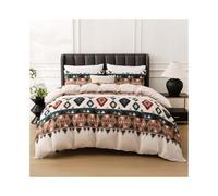 CFY652 Duvet Cover Set Boho Style Duvet Cover Set 2/3 Pieces Vintage Reversible Triangle Diamond Geometric Comforter Bedding Bedding(EU King(240x220cm))