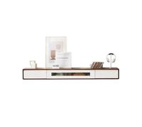 CFY652 Floating TV Unit Floating TV Stand, Wall Mounted TV Cabinet, Floating Shelves with Glass Door and Drawers TV Shelf for Wall(White,Large)
