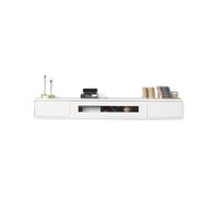 CFY652 Floating TV Unit Floating TV Stand, Wall Mounted TV Shelves with Door, Floating TV Cabinet for Bedroom Living Room TV Shelf for Wall(White,Small)