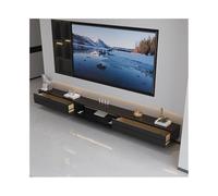 CFY652 Floating TV Unit Floating TV Stand Wall Mounted TV Shelves With Door TV Media Console Floating TV Cabinet TV Shelf for Wall(Black,180x24x20cm)