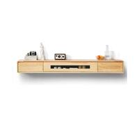 CFY652 Floating TV Unit Minimalist Floating TV Stand, Wall-Mounted Entertainment for Living Room and Bedroom shelf TV Shelf for Wall(Natural,200x20x24cm)