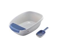 CFY652 For Cats and Dogs Only Enclosed Cat Litter Box, High Sided Extra Large for Big & Multiple Cats, Easy Cleaning with Scoop Indoor Use(White,L)