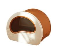 CFY652 For Cats and Dogs Only Extra Large Cat Litter Pan Fully Enclosed Box Stink-proof Splash-proof Drawer with Scoop Tidy and Easy to Clean Indoor Use(Bruin)