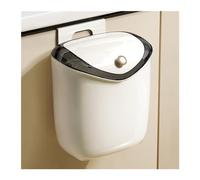 CFY652 Indoor Bathroom Hanging Trash Can with Lid, 1.6/2.4 Gallon Small Plastic Wall-Mounted Bin, Kitchen Compost Slide Under Sink Dumpster(L)