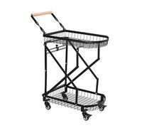 CFY652 Kitchen 2-Tier Metal Rolling Utility Cart, Multifunction Storage Trolley kitchen island table Storage Rack