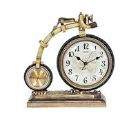 CFY652 Mantel Clock European-style Clock Mute Large Creative Bicycle Modeling Personalized Handicraft Ornaments Decor Clocks(A)
