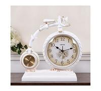CFY652 Mantel Clock European-style Clock Mute Large Creative Bicycle Modeling Personalized Handicraft Ornaments Decor Clocks(B)