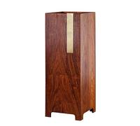 CFY652 Umbrella rack Solid Wood Umbrella Stand, Rectangular Holder Storage Rack Bucket with Plastic Water Tray and Brass Hook, Home Office Entrance Decoration Office(Light Brown)