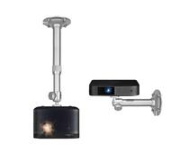 cfycfy987 Home Theater Projector Bracket Hanging Wall Universal Telescopic Projector Fixed Bracket Hanging Ceiling Bracket Portable(Silver)