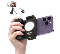 CG-02 Grip Holder for Smartphone Upgraded Phone Camera Grip w Remote Shutter Handheld Tripod Mount Fill Light Handheld Photography Accessories for iPhone 16 15 14 Pro Max etc