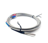 CG 4mm*30mm K J PT100 1m 2m 3m 5m 10m Probe Type Shielded Braide Wire Thermocouple Temperature Sensor For Temperature Controller(K Type 2m)