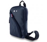 CG Mobile BMW Backpack Bags for Women Men with Adjustable Strap, PU Leather & Carbon, Metal Logos, Trendy Sling Bag Backpack Casual Chest Bag with Convertible Shoulder Strap, Navy, M