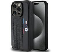 CG MOBILE BMW BMHCP15L23PUPVK Case for iPhone 15 Pro 6.1 Inch Black Perforated Tricolour Line