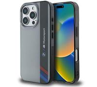 CG MOBILE BMW BMHCP16L23HTFEG Case for iPhone 16 Pro 6.3 Inch Grey Hard Case Motosport IML Vertical Stripe