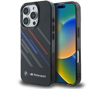CG MOBILE BMW BMHCP16L23HTRAK Case for iPhone 16 Pro 6.3 Inch Black Hard Case Motosport IML Random Stripes