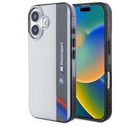 CG Mobile BMW BMHCP16S23HTFEG Case for iPhone 16 6.1 Inch Grey Hard Case Motosport IML Vertical Stripe