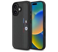 CG MOBILE BMW BMHCP16S23PUPVA Case for iPhone 16 6.1 Inch Anthracite Hard Case M Perforated Tricolour Detail Line