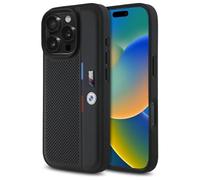 CG MOBILE BMW BMHCP16X23PUPVK Case for iPhone 16 Pro Max 6.9 Inch Black Hard Case M Perforated Tricolour Detail Line