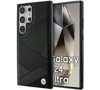 CG MOBILE BMW BMHCS24L23RCGPK Case for S24 Ultra S928 Black Hard Case Signature Leather Crossing Lines Pattern