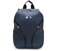 CG Mobile BMW Carry on Backpack, PU Leather Carbon M Collection 15", Metal Logos, Large Travel Backpack Expandable Airplane Approved Weekender Bag Men & Women, Lightweight Daypack for School, Navy, L