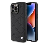 CG MOBILE BMW Leather Case with Sign Quilted Pattern for iPhone 15 Promax - Black