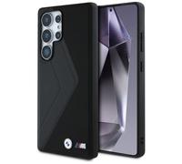 CG MOBILE BMW Leather Oversized Stripes Case for Samsung Galaxy S25 Ultra Compatible with MagSafe Black