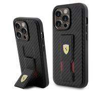 CG MOBILE Ferrari Gripstand Carbon Case for iPhone 15 Pro - Black
