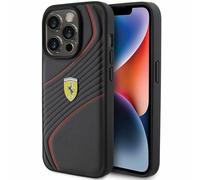 Ferrari FEHCP15LPTWK Case for iPhone 15 Pro 6.1 Inch Black Hard Case Twist Metal Logo