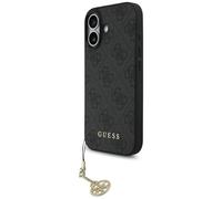 CG MOBILE Guess 4G Charms Collection Compatible with MagSafe Case for iPhone 17 (Black)