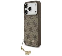 CG MOBILE Guess 4G Charms Collection Compatible with MagSafe Case for iPhone 17 Pro (Brown)