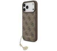 CG MOBILE Guess 4G Charms Collection Compatible with MagSafe Case for iPhone 17 Pro Max (Brown)